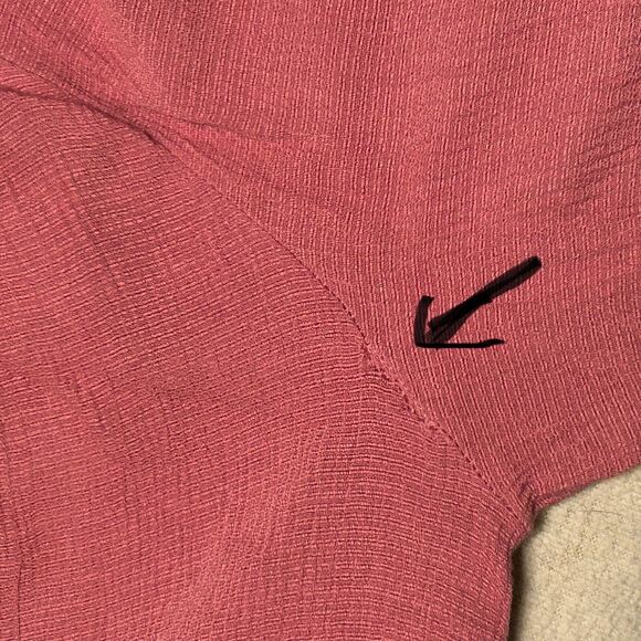 Free People Maise Button Front Blouse Long Puff Sleeve Top Rose Mauve Pink S M - Picture 14 of 14